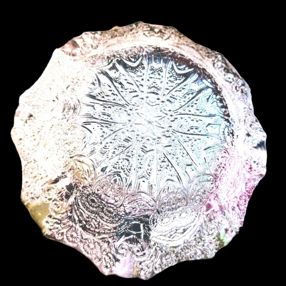 Skulls, Gilded & Turquoise Glass - 100% Silver Bottom - Turkish Bowl - Picture 3 of 3